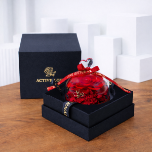 Designer Red Preserved Rose with Box