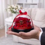 Designer Red Preserved Rose with Box