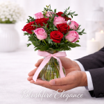 cuteb 11 Red & pink Roses in  Vase