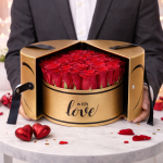 Golden Memories Red Roses Love Box